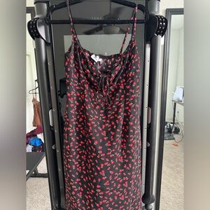 Princess Polly Black and Red Floral Midi Dress